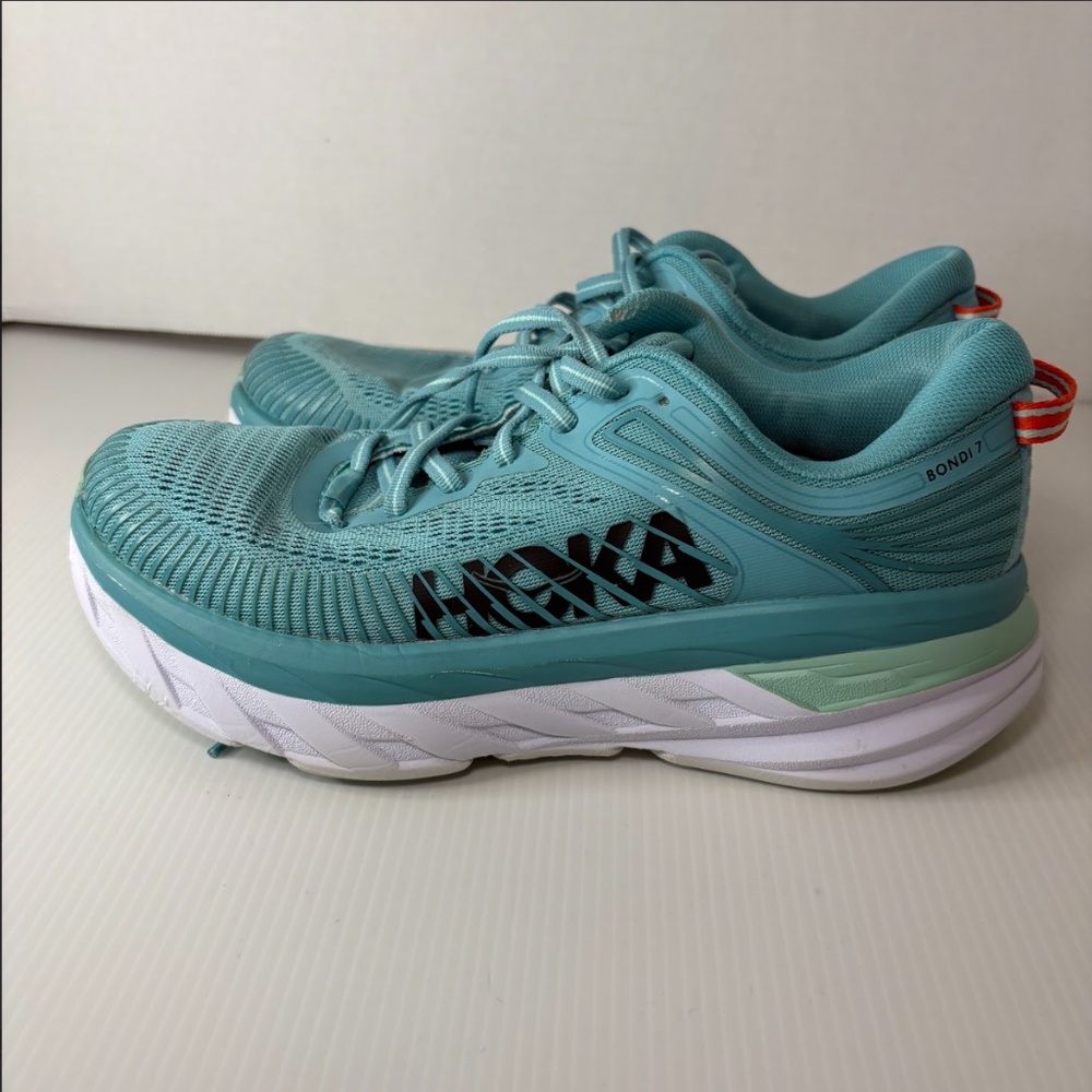 HOKA ONE Bondi 7 ATHLETIC Running SHOES in Eggshell Blue - Men’s - Size 8 US - Picture 9 of 16